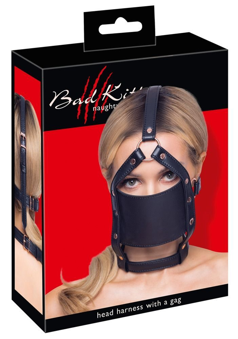 Черный намордник с кляпом-шаром Head Harness With A Gag (Цвет: черный)