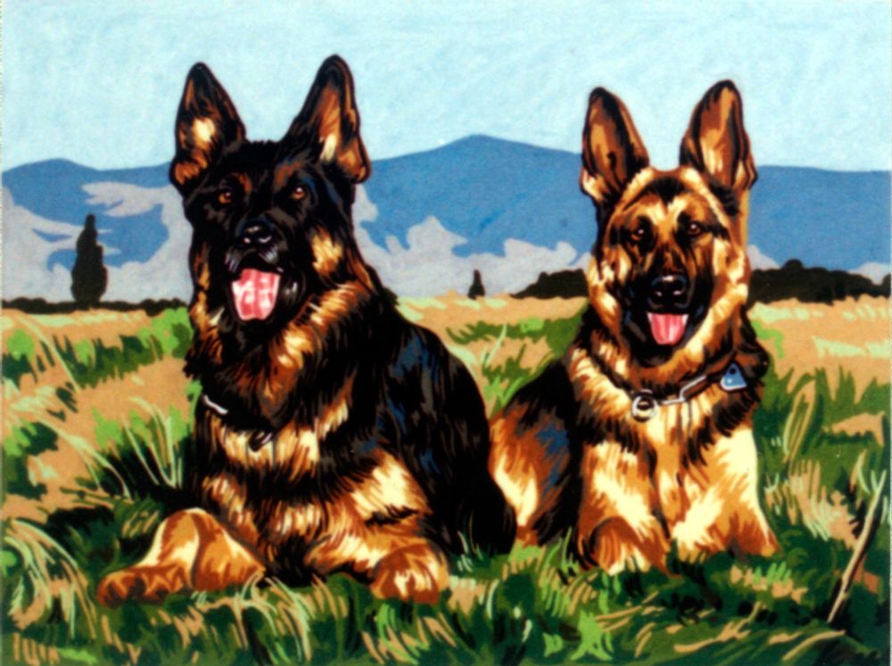 Рисунок для вышивания Soulos (канва жесткая), Овчарки, 40х50 см