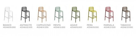 Стул пластиковый барный Nardi Doga Stool, табак