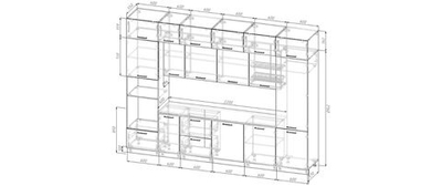 Кухонный гарнитур Шампань 3400 (38мм)