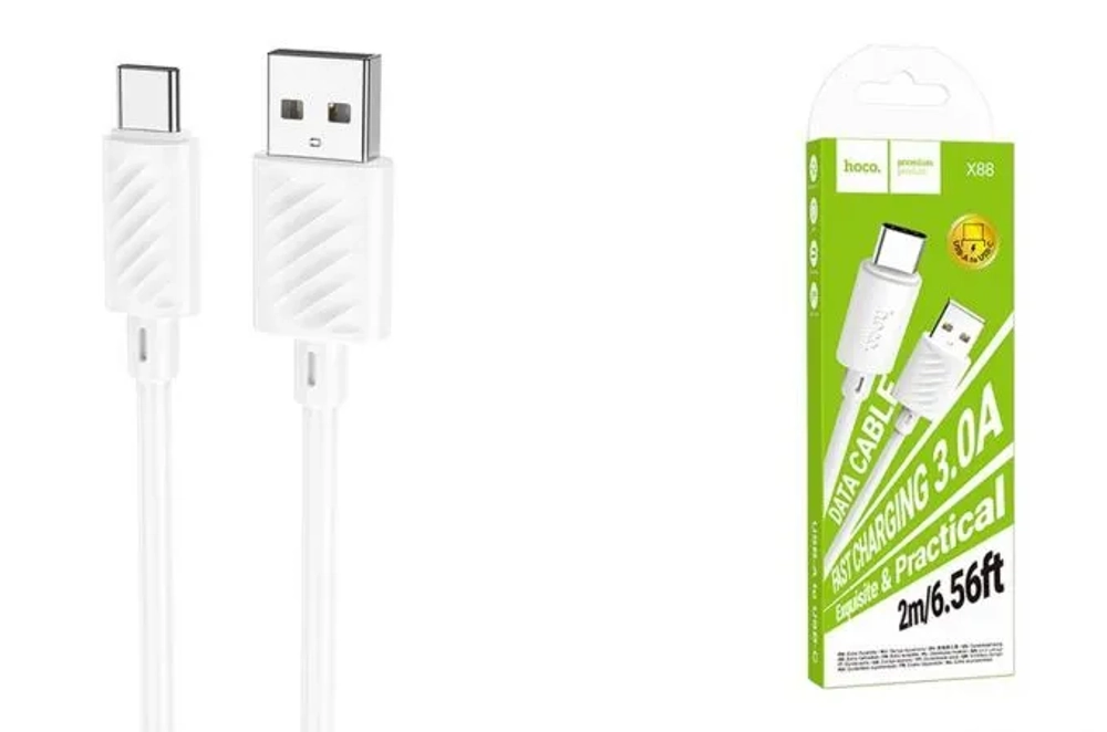 Кабель HOCO X88 Type-C-Type-C 2м White