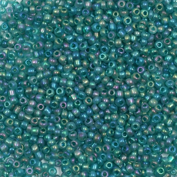Бисер Astra&Craft 11/0 (2.1 мм), 200 г (10х20 г), цв. 181А бирюза/прозрачный, радужный