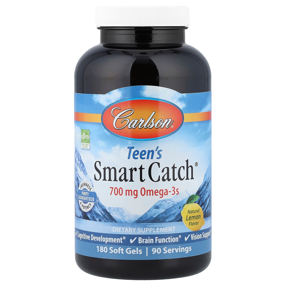 Carlson, Smart Catch® для подростков, натуральный лимонный вкус, 180 капсул