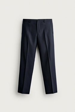 ZARA КОСТЮМНЫЕ БРЮКИ КОМФОРТНОГО КРОЯ, МОРСКОЙ СИНИЙ