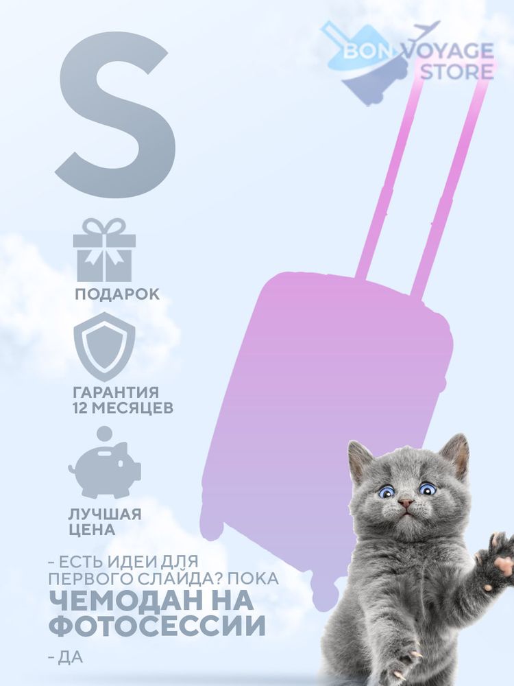 Ручная кладь Bon-Voyage Model Five, Светло-синий, S