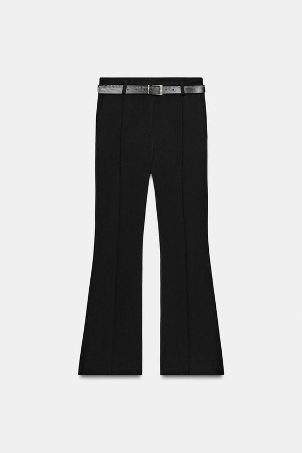 ZARA БРЮКИ FLARE С РЕМНЕМ, ЧЕРНЫЙ