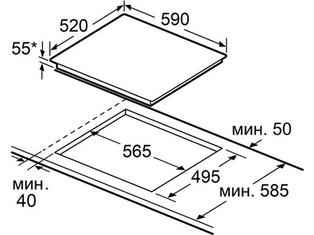 Варочная панель MAUNFELD CVI604EXBK индукционная