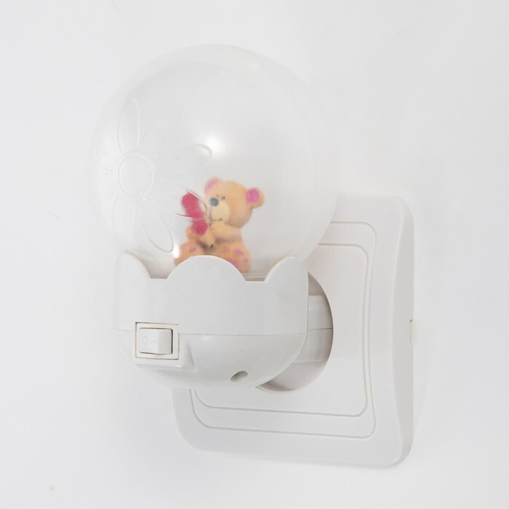 9177270 Ночник "Мишка с карандашом" LED белый 7х7х11 см