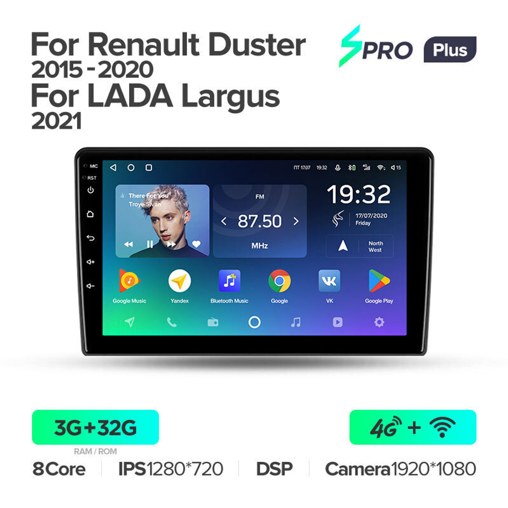 Teyes SPRO Plus 9" для Renault Duster, Lada Largus 2015-2021
