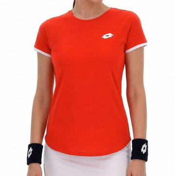 Женская теннисная футболка Lotto Squadra W IV - poinsettia red