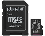 micro SDXC карта памяти Kingston 128 Class10 UHS-I Canvas Select Plus с адапт.(SDCS3/128GB) черный