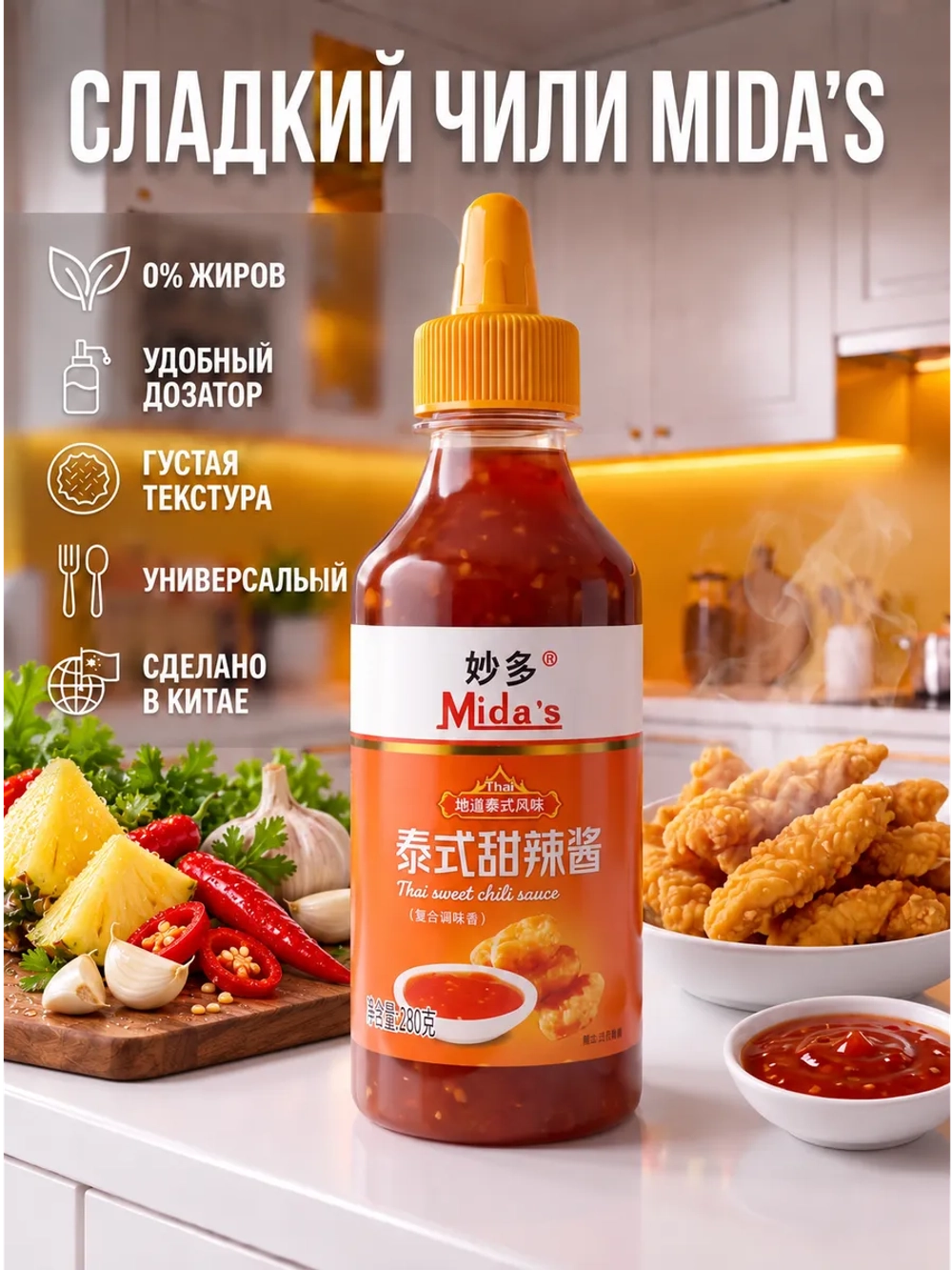Соус Сладкий Чили "Тайский" Mida's 280 г