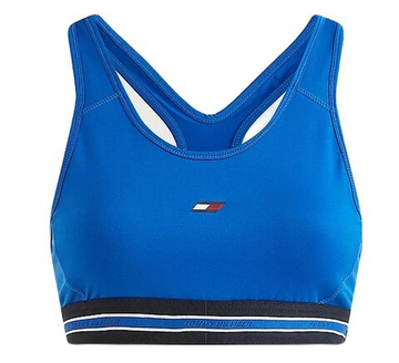 ТОП теннисный Tommy Hilfiger Mid Intensity Seasonal Tape Bra - небесный