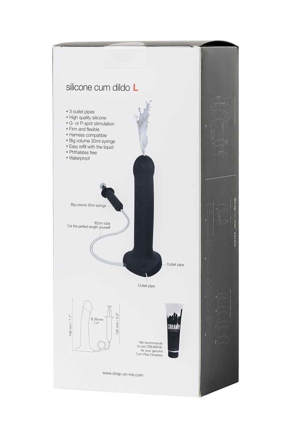 Черный фаллос с имитацией эякуляции Silicon Cum Dildo L - 19,6 см. (Цвет: черный)