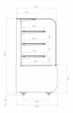 Нейтральная витрина Carboma KR70 N 1,3-1 LIGHT (RADIUS) (9005-0109)