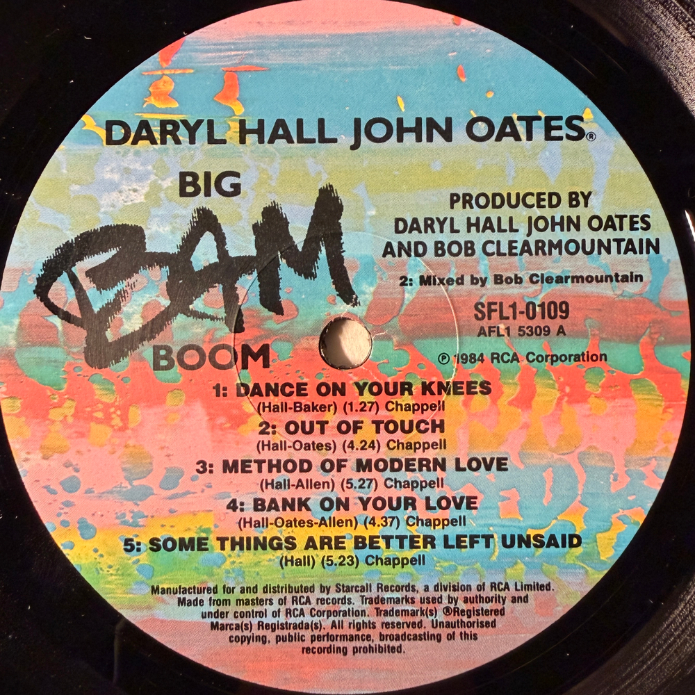 Daryl Hall John Oate ‎– Big Bam Boom (Австралия 1984г.)