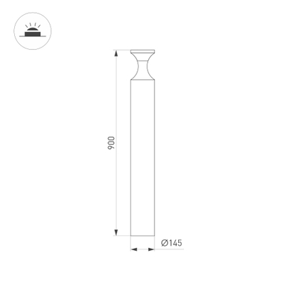 Светильник LGD-LONDARI-BOLL-H900-12W Warm3000 (BK, 125 deg, 230V) (Arlight, IP65 Металл, 3 года)