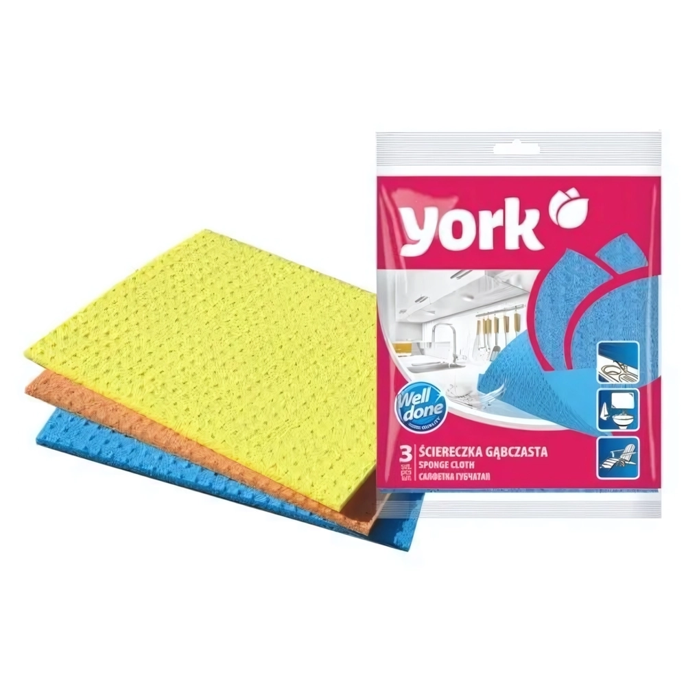 Салфетка губчатая YORK 3шт. (15,5,5 см)