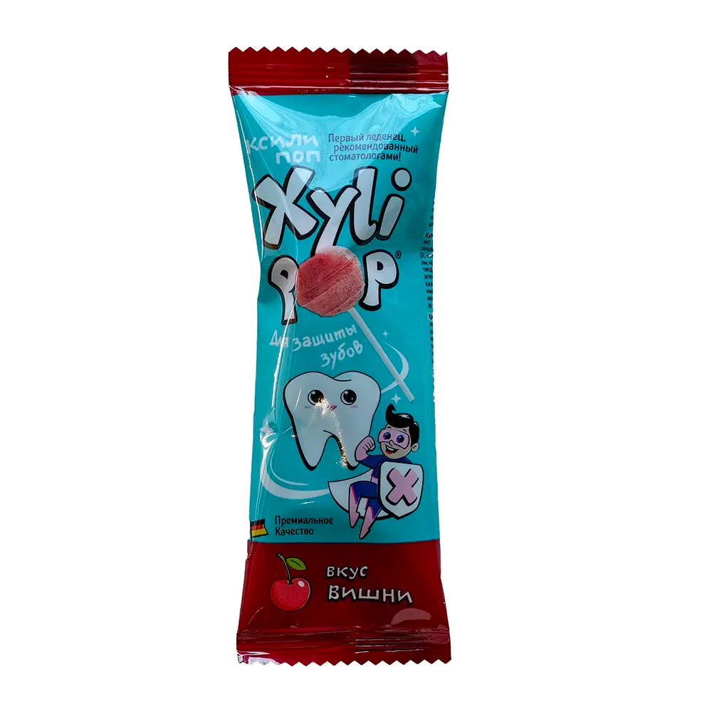 Леденец без сахара на ксилите miradent Xylipop, вишня , 1 шт.