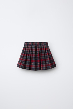 ZARA ЮБКА В КЛЕТКУ, КРАСНЫЙ