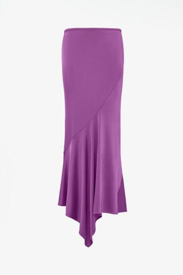 ZARA X JOHN GALLIANO ЮБКА С АСИММЕТРИЧНЫМ ВЫРЕЗОМ — LIMITED EDITION, ФИОЛЕТОВЫЙ