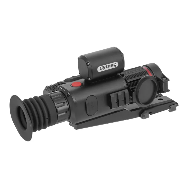 Прицел Sytong HT-70LRF 5-20 день/ночь, 940нм, дальномер - вид сбоку с креплением