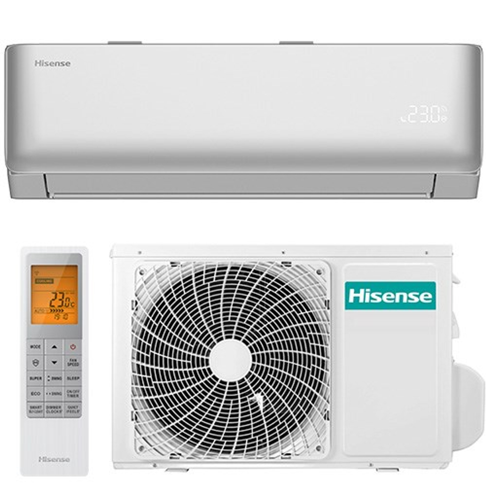 Сплит-система инверторного типа Hisense VIBE PRO AS-13UW4RLCHD00(S), серебристый
