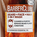 Средство для умывания 3-в-1 для бороды, лица и волос Barber Club Short Beard & Face, 200 мл (Франция)