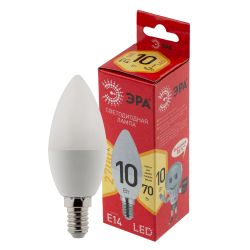 Лампа светодиодная ЭРА RED LINE LED B35-10W-827-E14 R 10Вт свеча теплый белый свет Е14 | Лампы cветодиодные Свеча (B/C)