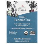 Earth Mama, Organics, органический периодический чай, восстанавливающие травы и корица, без кофеина, 16 чайных пакетиков, 35 г (1,23 унции)
