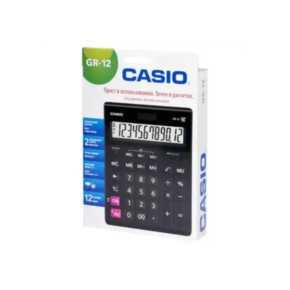 Калькулятор CASIO GR-12-W , 12р., черный GR-12-W-EP
