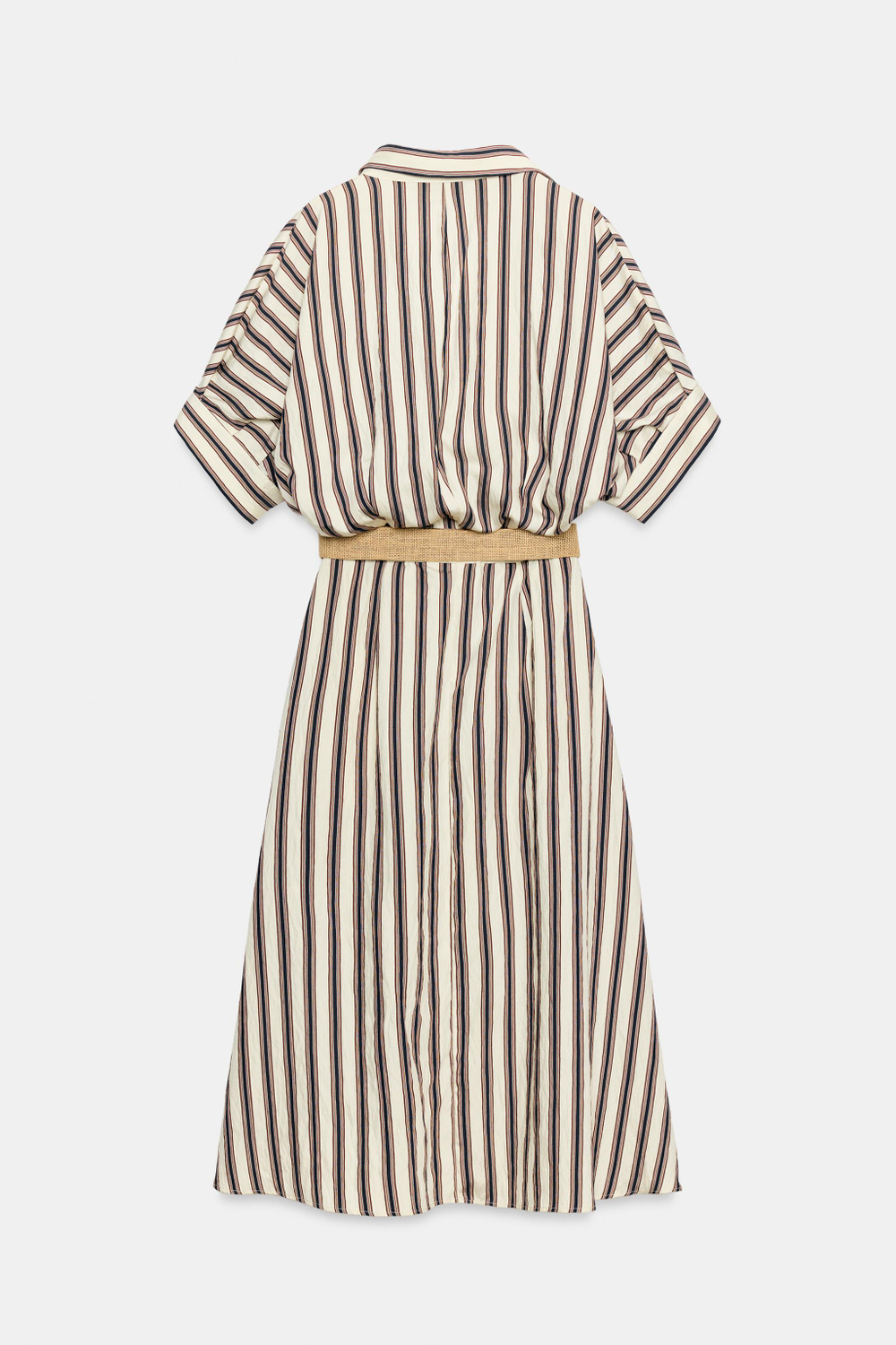 ПЛАТЬЕ МИДИ В ПОЛОСКУ С РЕМНЕМ — ZARA