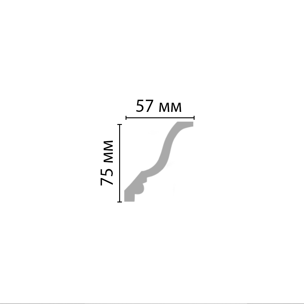 Плинтус потолочный гладкий Decomaster 96211 75х57х2400мм