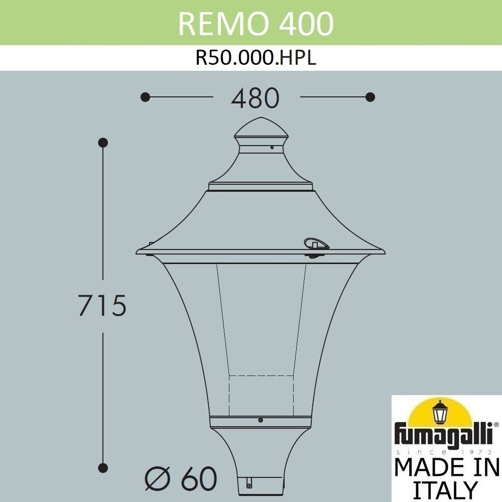 Фонарь на столб Fumagalli REMO R50.000.000.LXH27