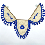 Вымпел тройной Sitrak (экокожа, бежевый с синей вышивкой)