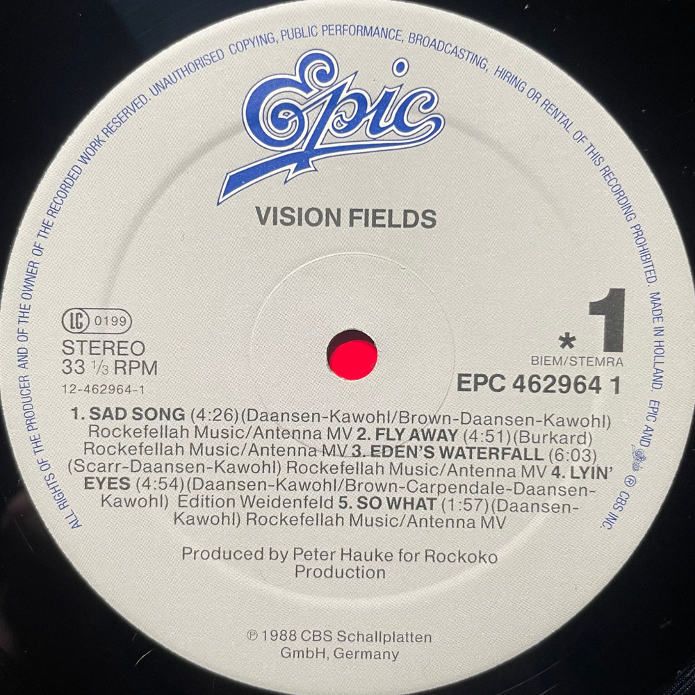 Vision Fields – Vision Fields (Голландия 1988г.)