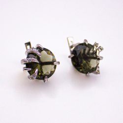 Серьги серебро 925° — Фианит тонированный
