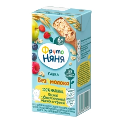 Кашка безмолочная ФрутоНяня овсяная с яблоком-земляникой-малиной-черникой 0.2л с 6 месяцев