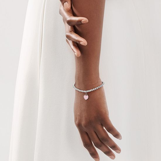Браслет Tiffany & Co. Pink Heart Tag Bead