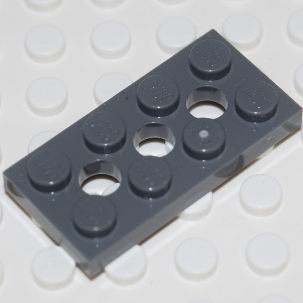 Lego 50шт Плитка 2x4 с 3 отверстиями (темно-серый) 3709b / 4227398