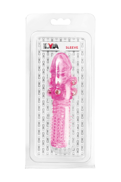 Насадка на пенис с шариками TOYFA Basic, TPE, розовый, 14 см