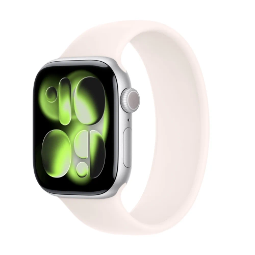 Умные часы Apple Watch Series 11 GPS, 42mm, Silver Aluminium Case with Light Blush Solo Loop