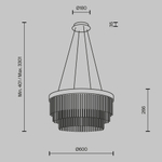 Подвесная светодиодная люстра Maytoni Trove MOD486PL-L38BSK