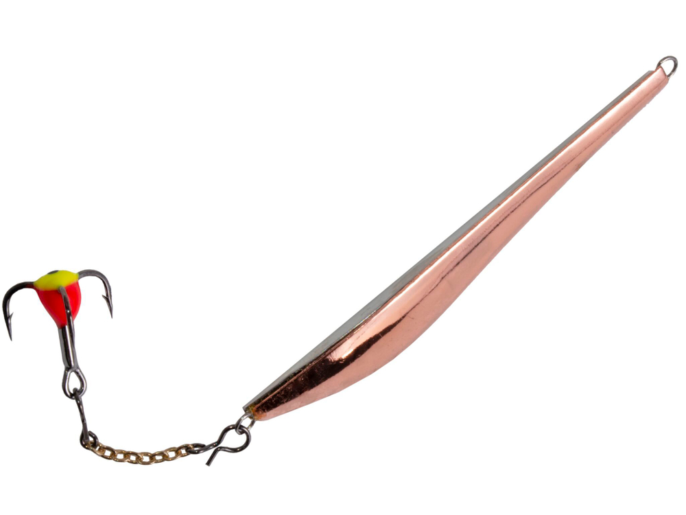 Блесна вертикальная зимняя Lucky John DOUBLE BLADE с цепочкой и тройником 60мм CS блистер