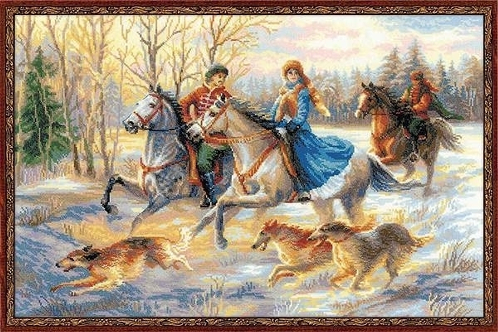 "Русская охота"-1639 вышивка