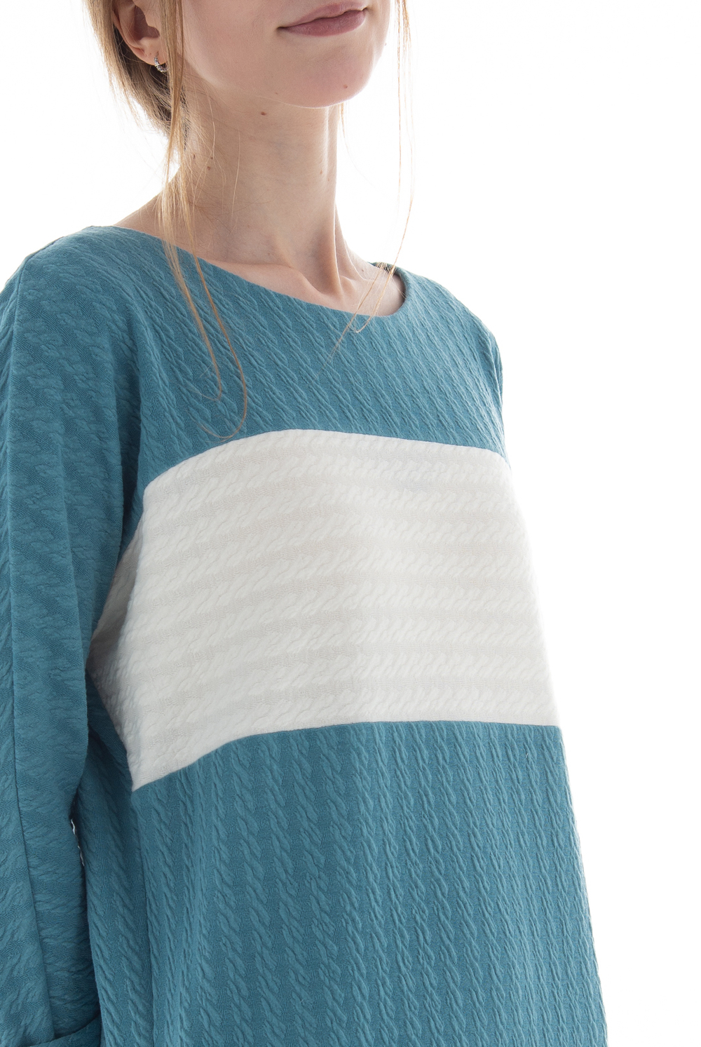 Трикотажное платье 2711В, голубой