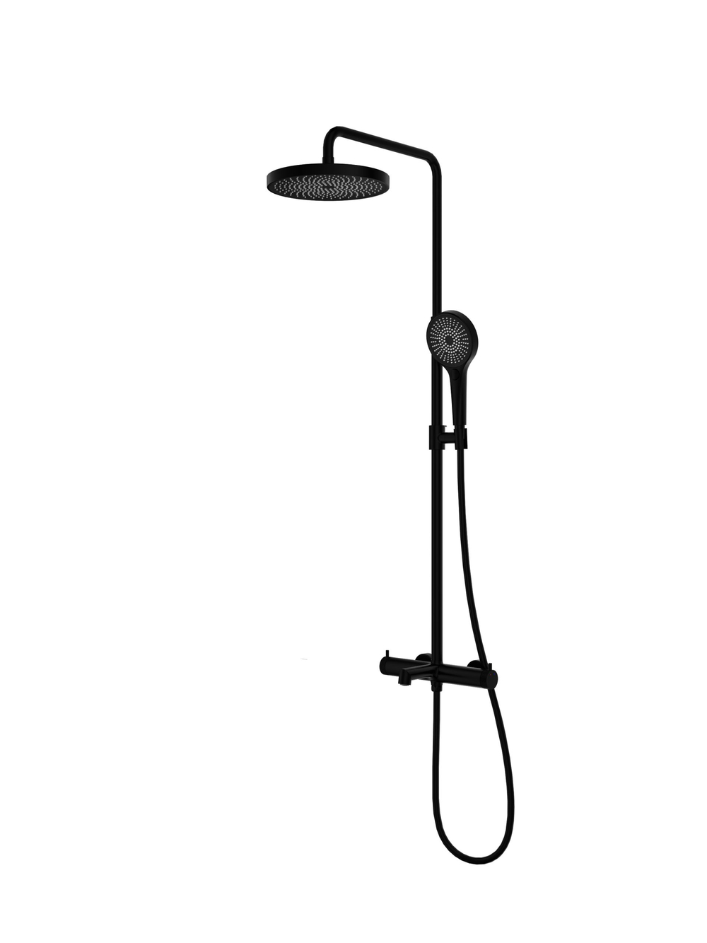 Душевая стойка Vincea Рим (Rim) VSFS-2RM1MB с изливом, черный матовый