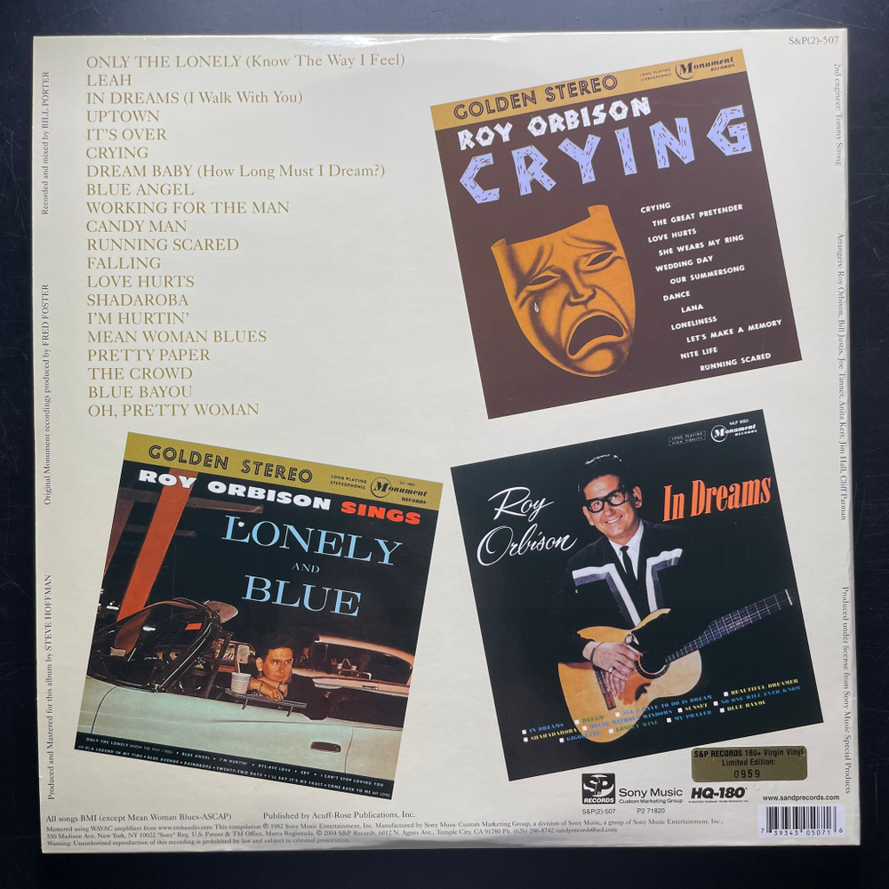 Roy Orbison ‎– The All-Time Greatest Hits Of 2LP (США 2004г.)