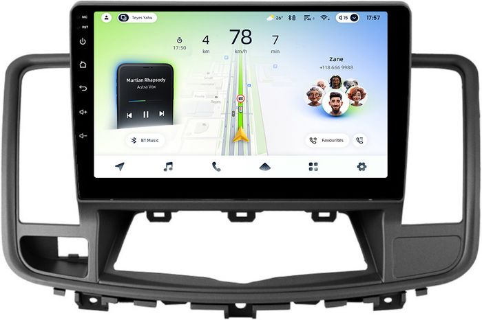 Магнитола для Nissan Teana J32 2008-2013 (ШГУ монохром) - Teyes CC4L-DTS монитор 10.1" IPS, Android 14, Быстрая, Snapdragon 662, CarPlay, 4G SIM-слот