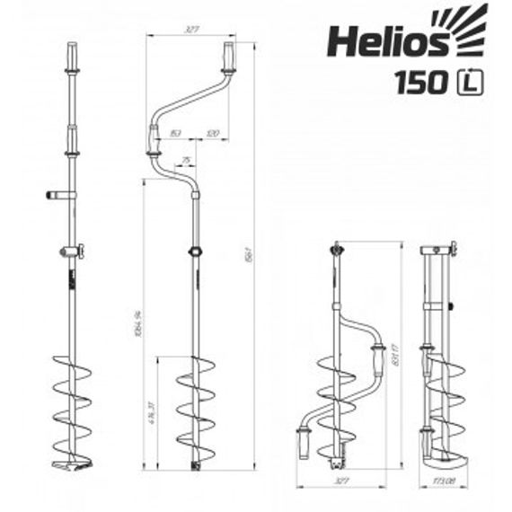 Ледобур Тонар HELIOS HS-150D (левое вращение) LH-150LD